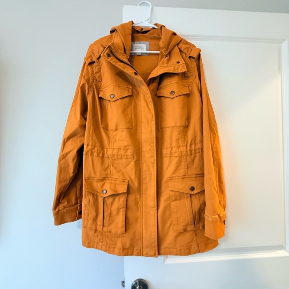 Water-Resistant Hooded Anorak Jacket - Amber - Picture 3 of 8